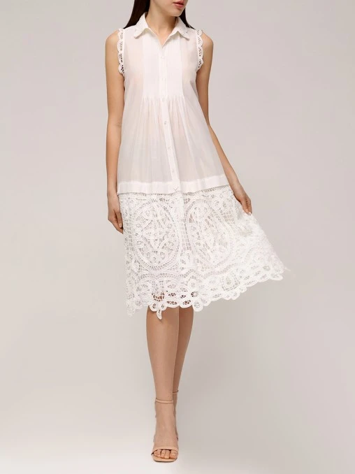 Платье хлопковое с шитьем HIGH