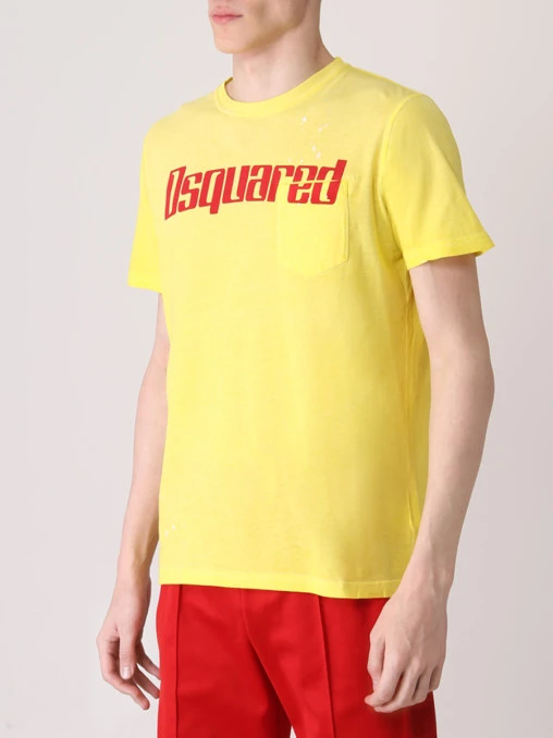 Футболка хлопковая с принтом DSQUARED2