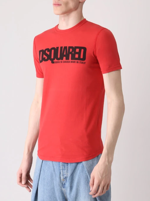 Футболка хлопковая с принтом DSQUARED2