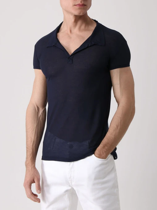 Поло из вискозы EMPORIO ARMANI