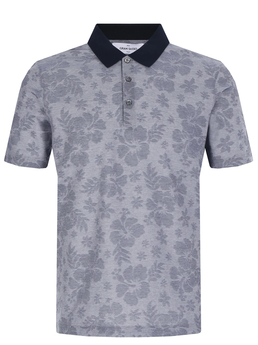 Поло хлопковое с принтом