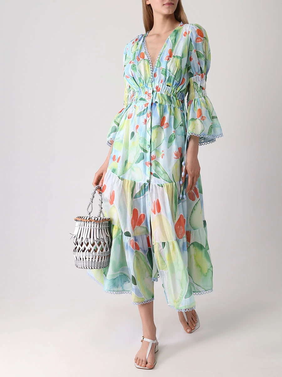 Платье хлопковое с принтом