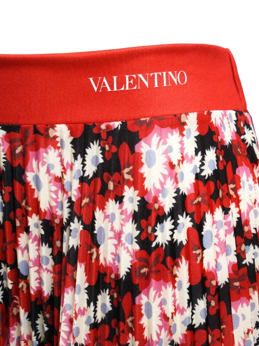 Юбка плиссированная с принтом VALENTINO