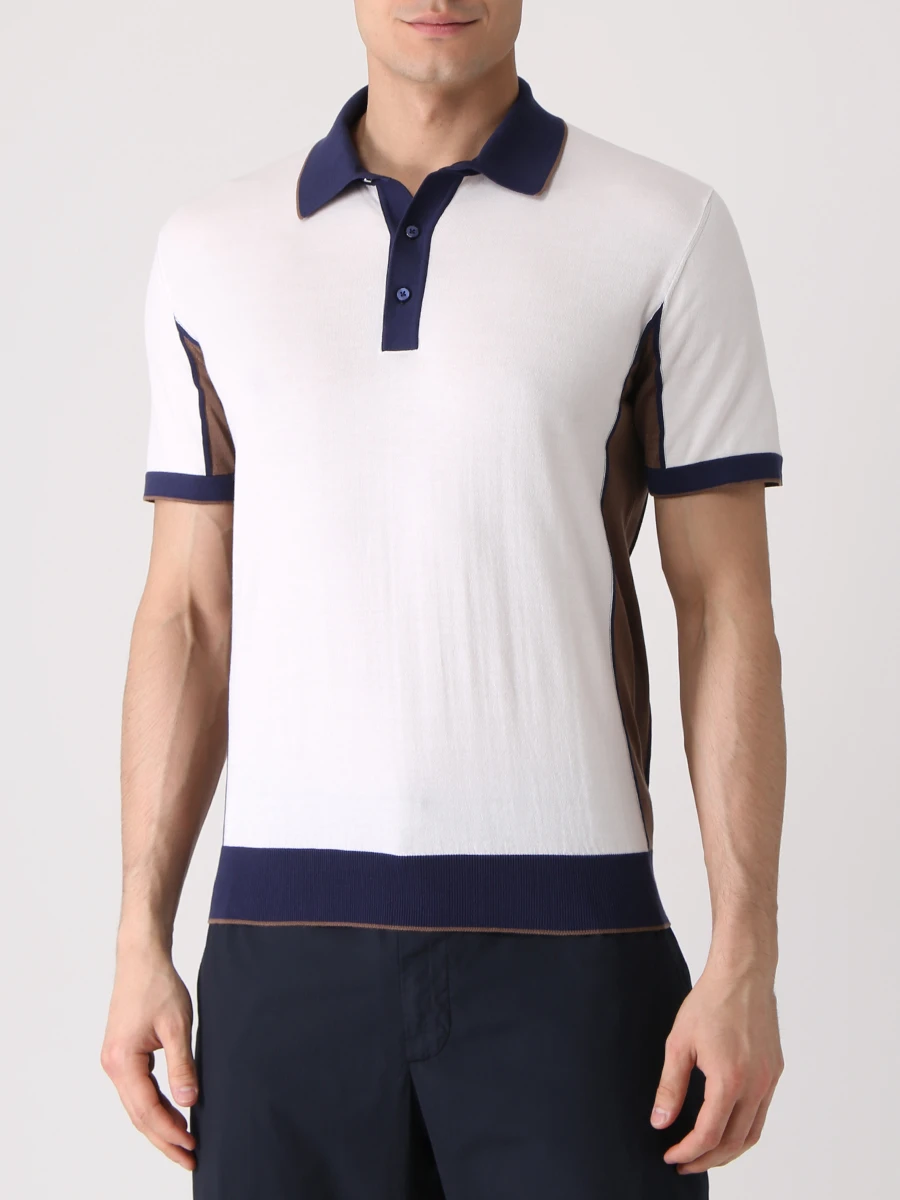 Поло из хлопка и шелка