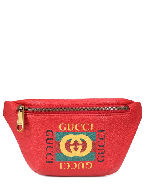 Сумка поясная кожаная GUCCI