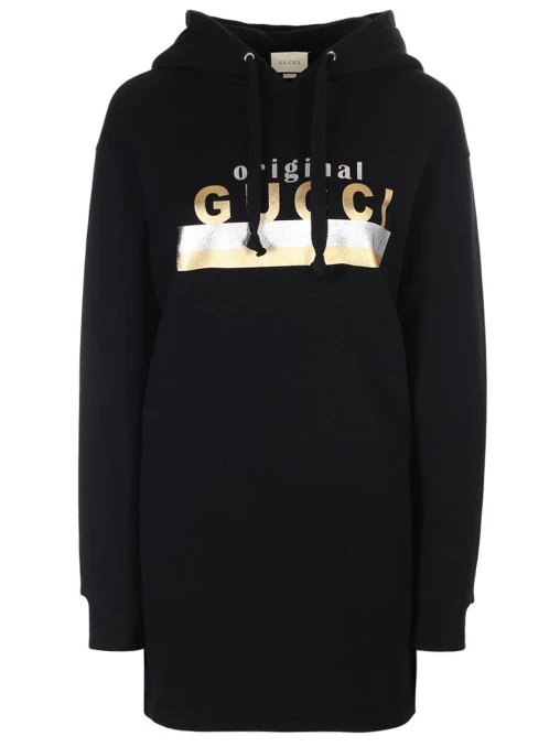 Платье хлопковое с принтом GUCCI
