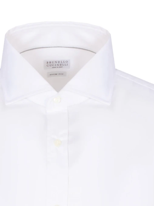 Рубашка Slim Fit хлопковая BRUNELLO CUCINELLI