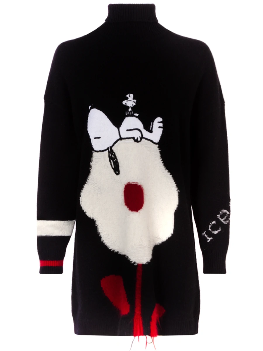 Платье шерстяное с принтом