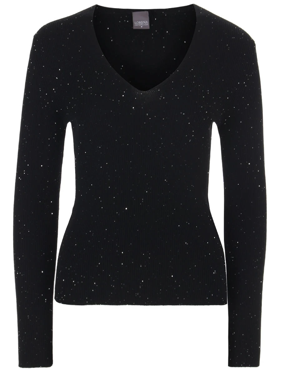 Пуловер шерстяной с пайетками