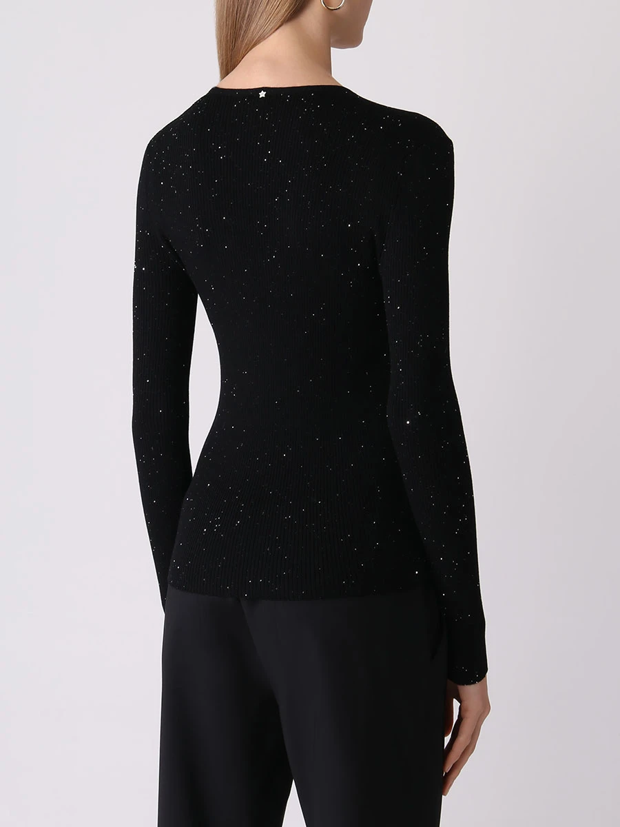 Пуловер шерстяной с пайетками