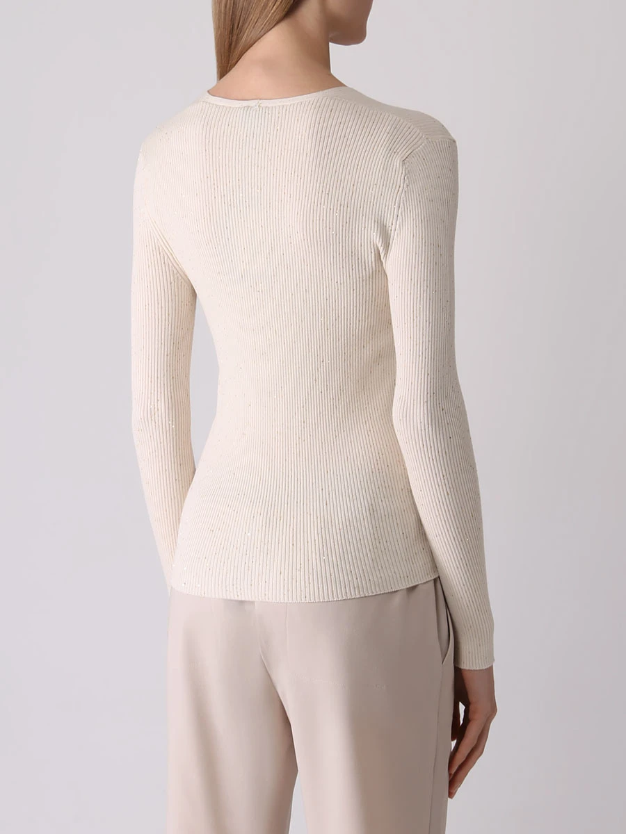 Пуловер шерстяной с пайетками