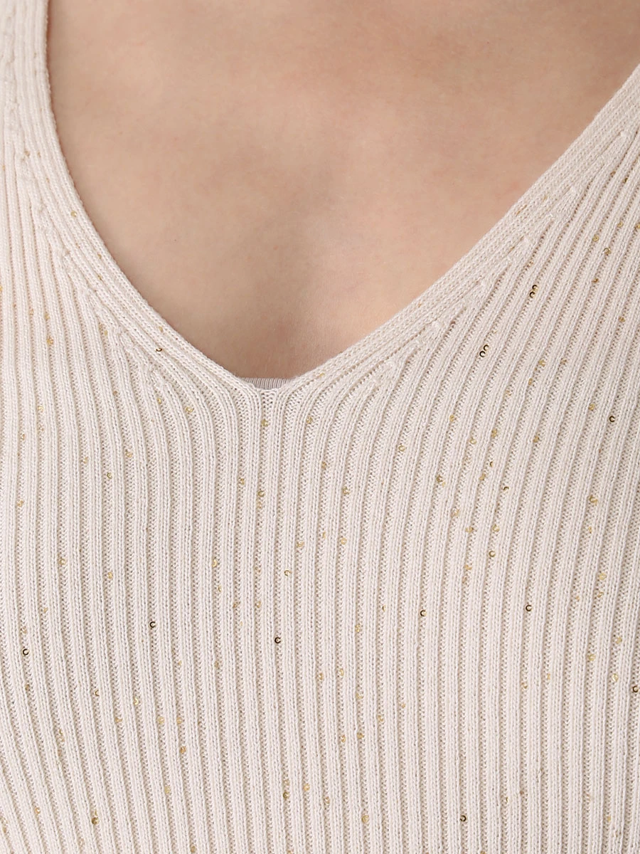 Пуловер шерстяной с пайетками