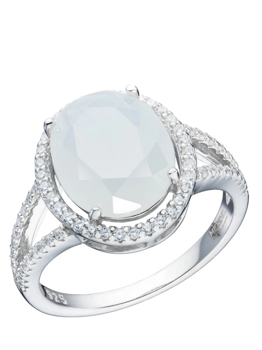 Кольцо-перстень с белым камнем