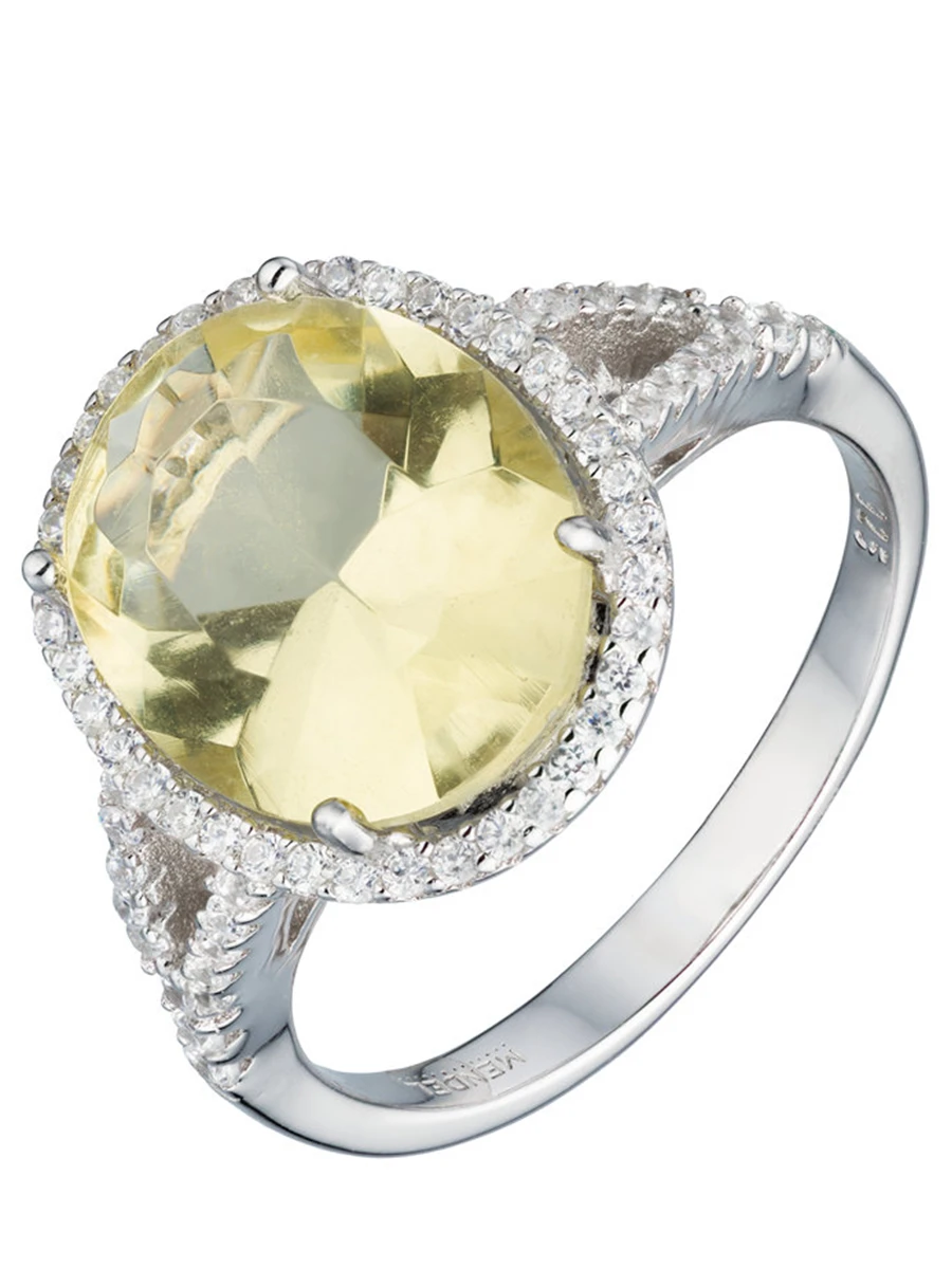 Кольцо-перстень с лимонным камнем