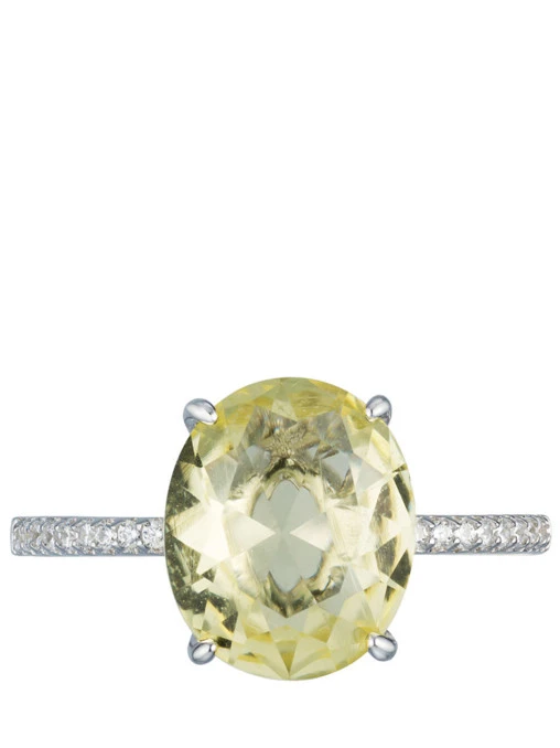 Кольцо-перстень с лимонным камнем MENDEL