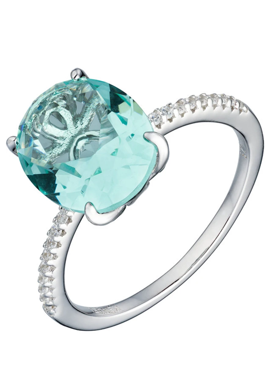 Кольцо-перстень с голубым камнем