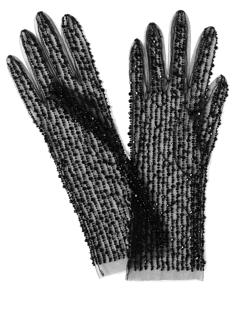 Перчатки с кристаллами Swarovski