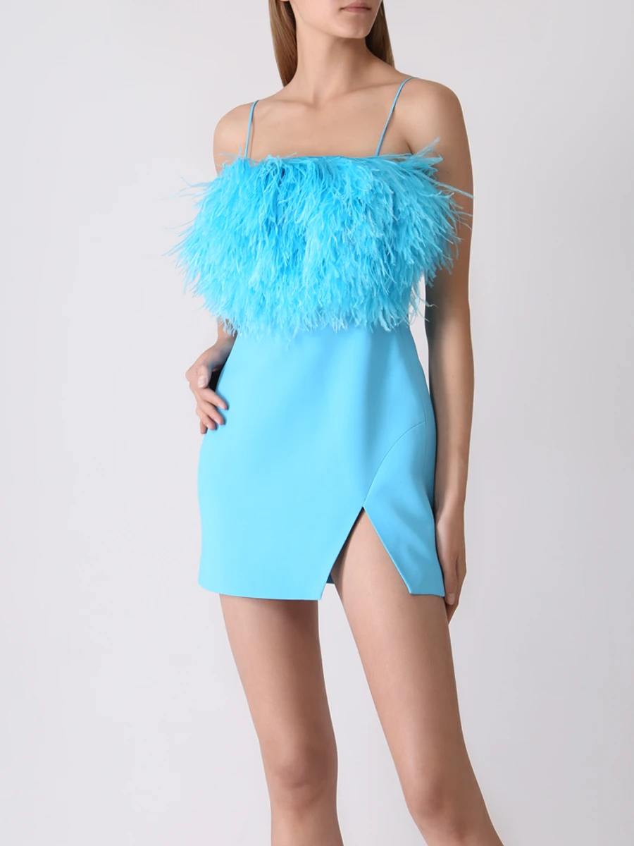 Платье с перьями страуса