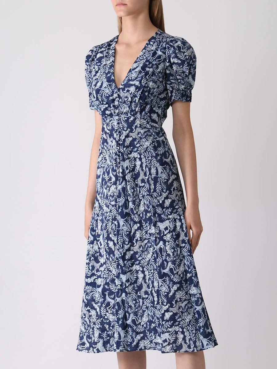 Платье шелковое с принтом