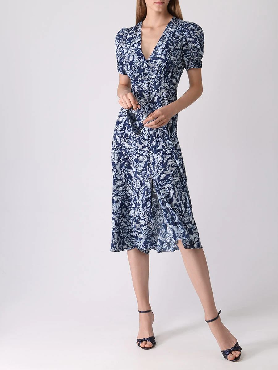 Платье шелковое с принтом