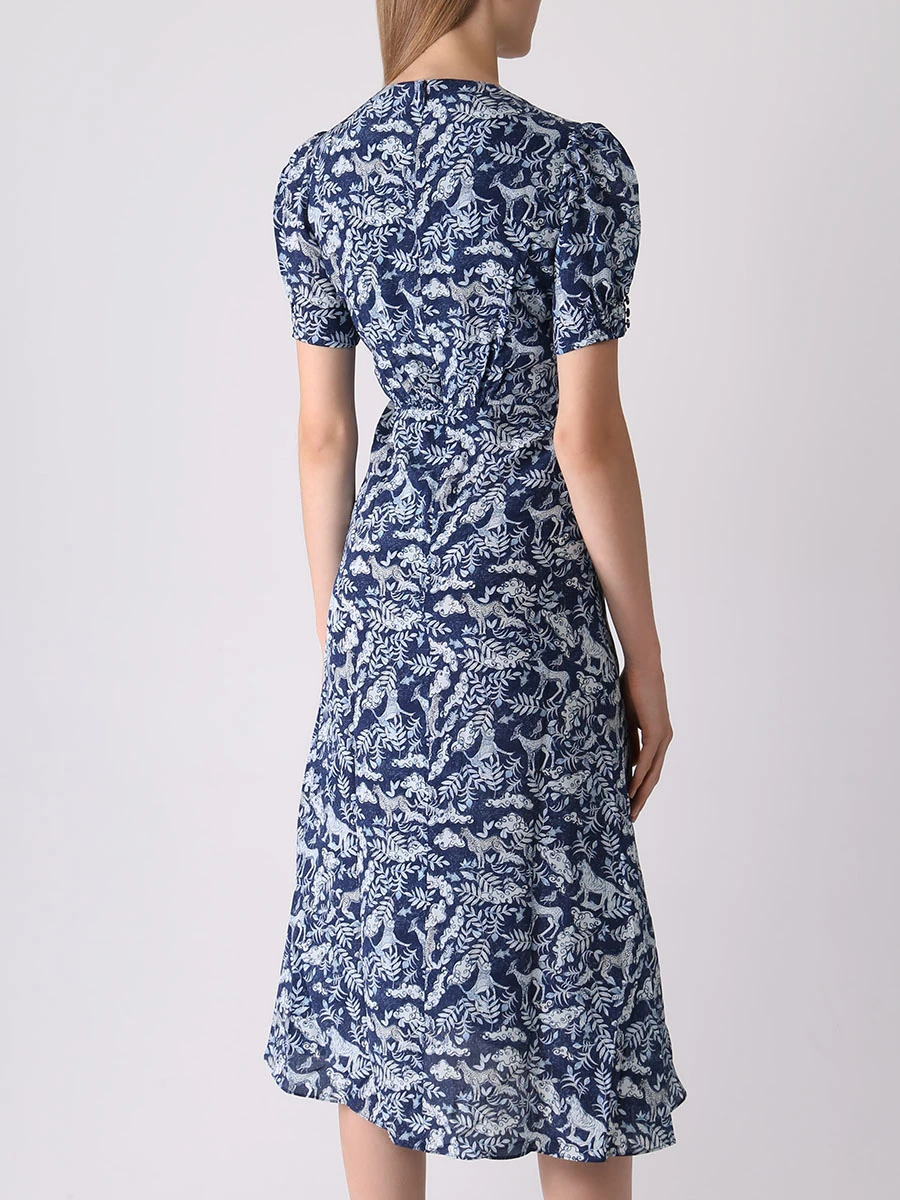 Платье шелковое с принтом