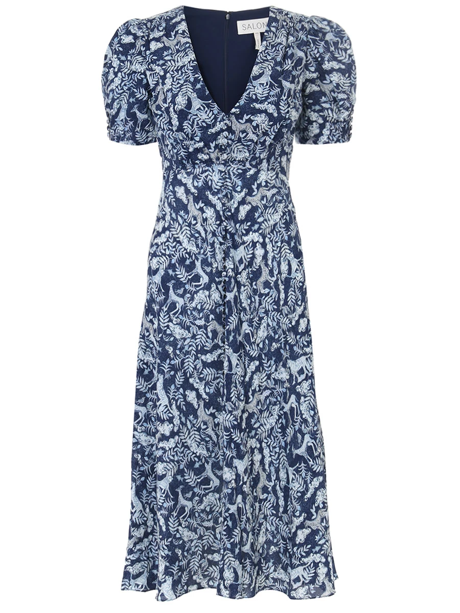 Платье шелковое с принтом