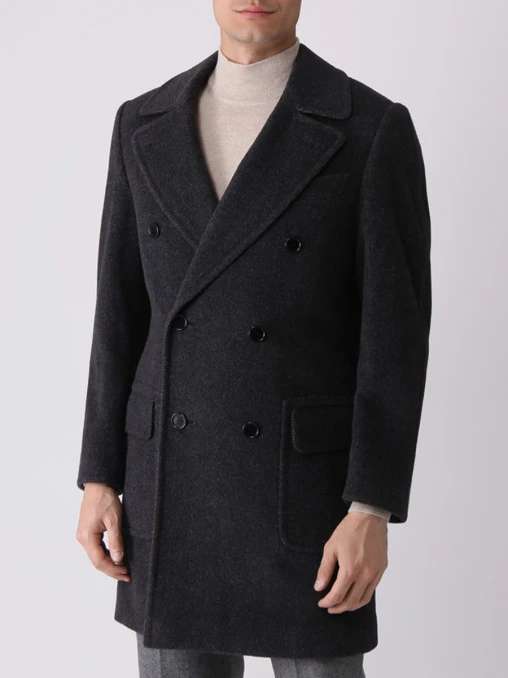 Пальто двубортное шерстяное CANALI