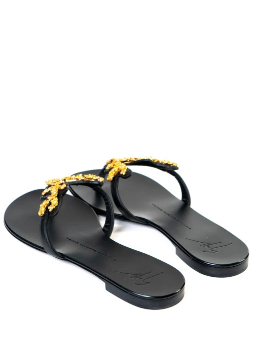 Шлепанцы кожаные GIUSEPPE ZANOTTI
