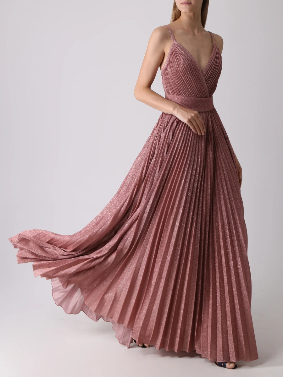 Платье плиссированное с люрексом