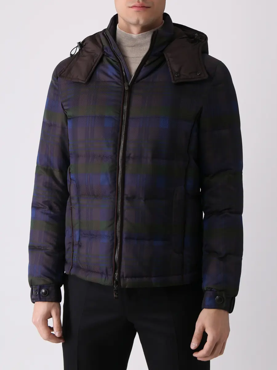 Пуховик в клетку