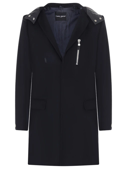 Пальто шерстяное с капюшоном FRANKIE MORELLO