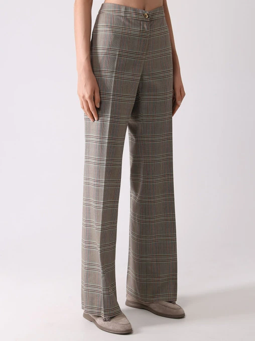 Брюки шерстяные в клетку ETRO