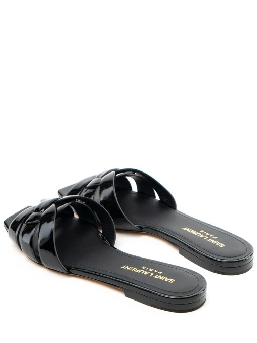Шлепанцы Nu Pieds лаковые SAINT LAURENT