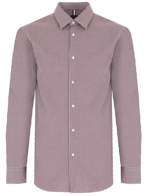 Рубашка Slim Fit хлопковая в клетку BOSS