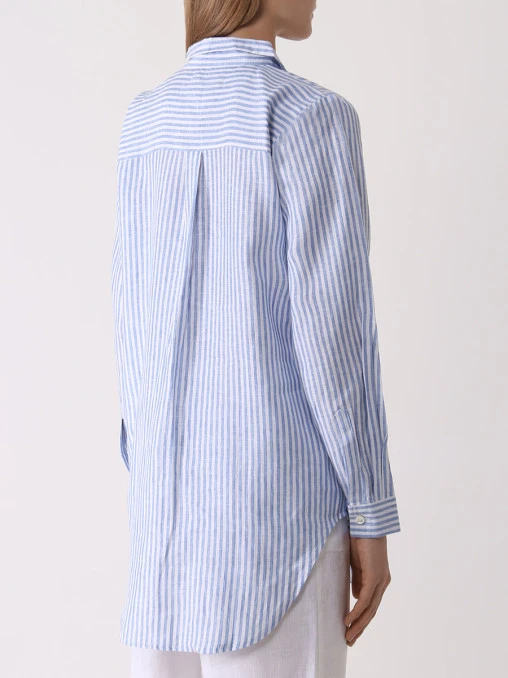 Рубашка льняная в полоску LINEN AND LINENS