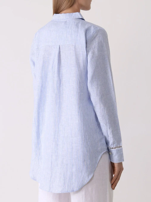 Рубашка льняная в полоску LINEN AND LINENS