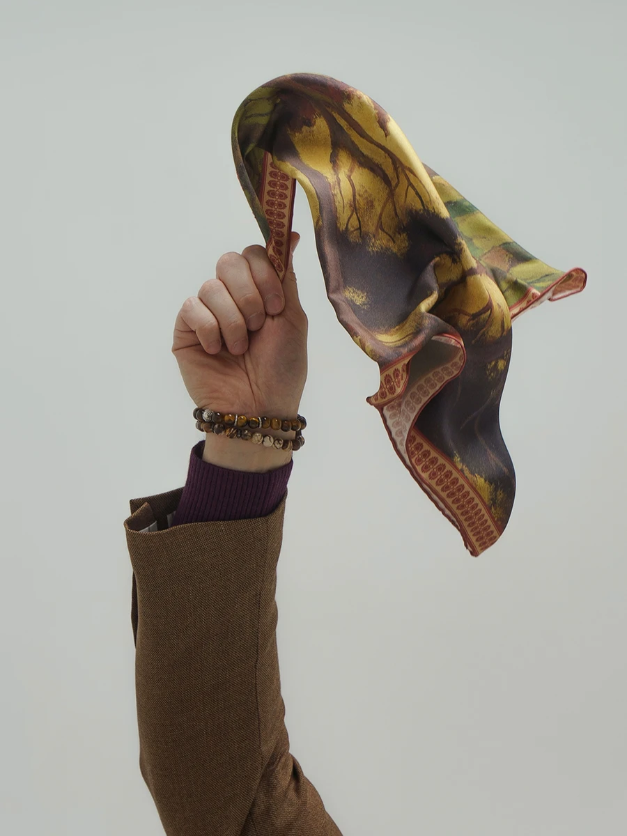 Платок-паше шелковый с принтом