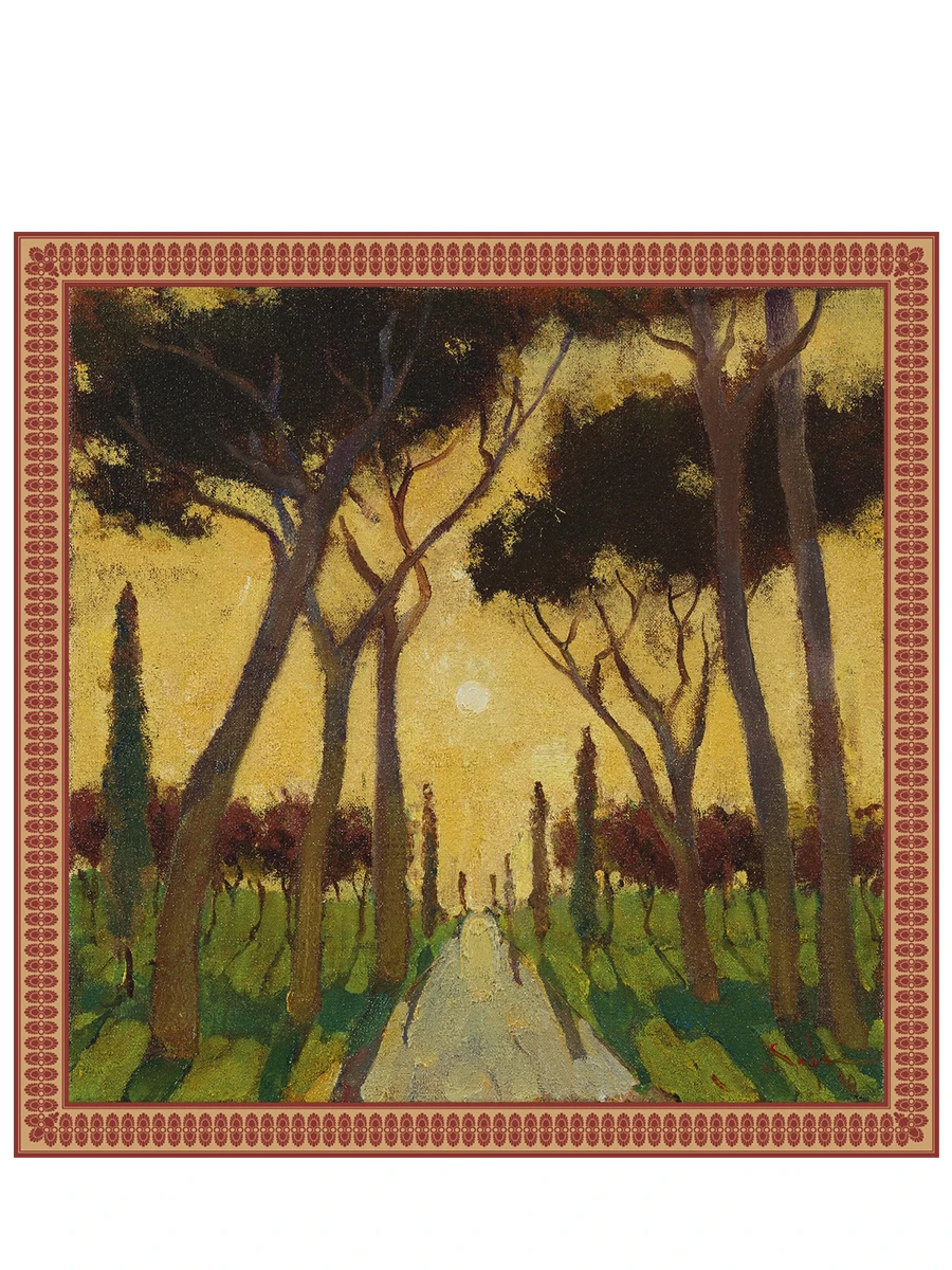 Платок-паше шелковый с принтом