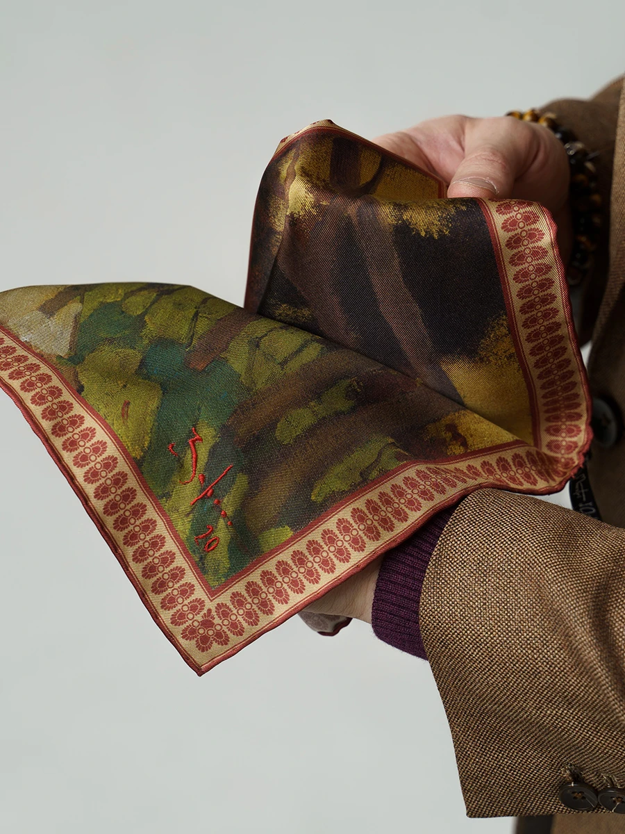 Платок-паше шелковый с принтом