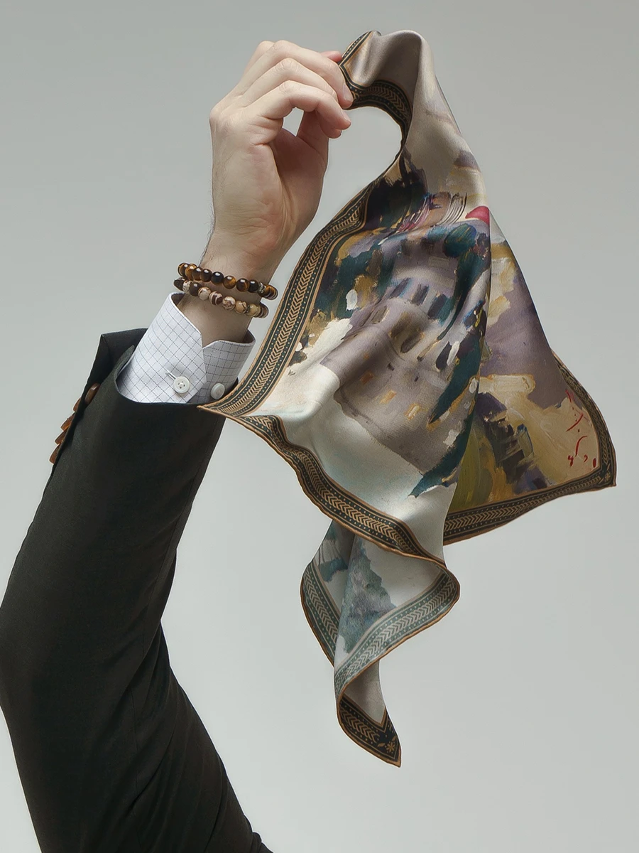 Платок-паше шелковый с принтом