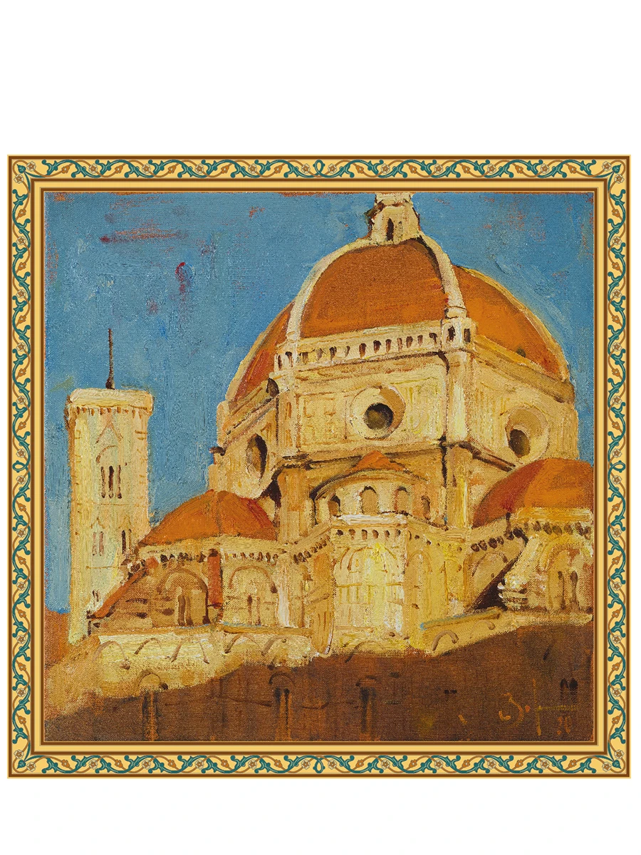 Платок-паше шелковый с принтом