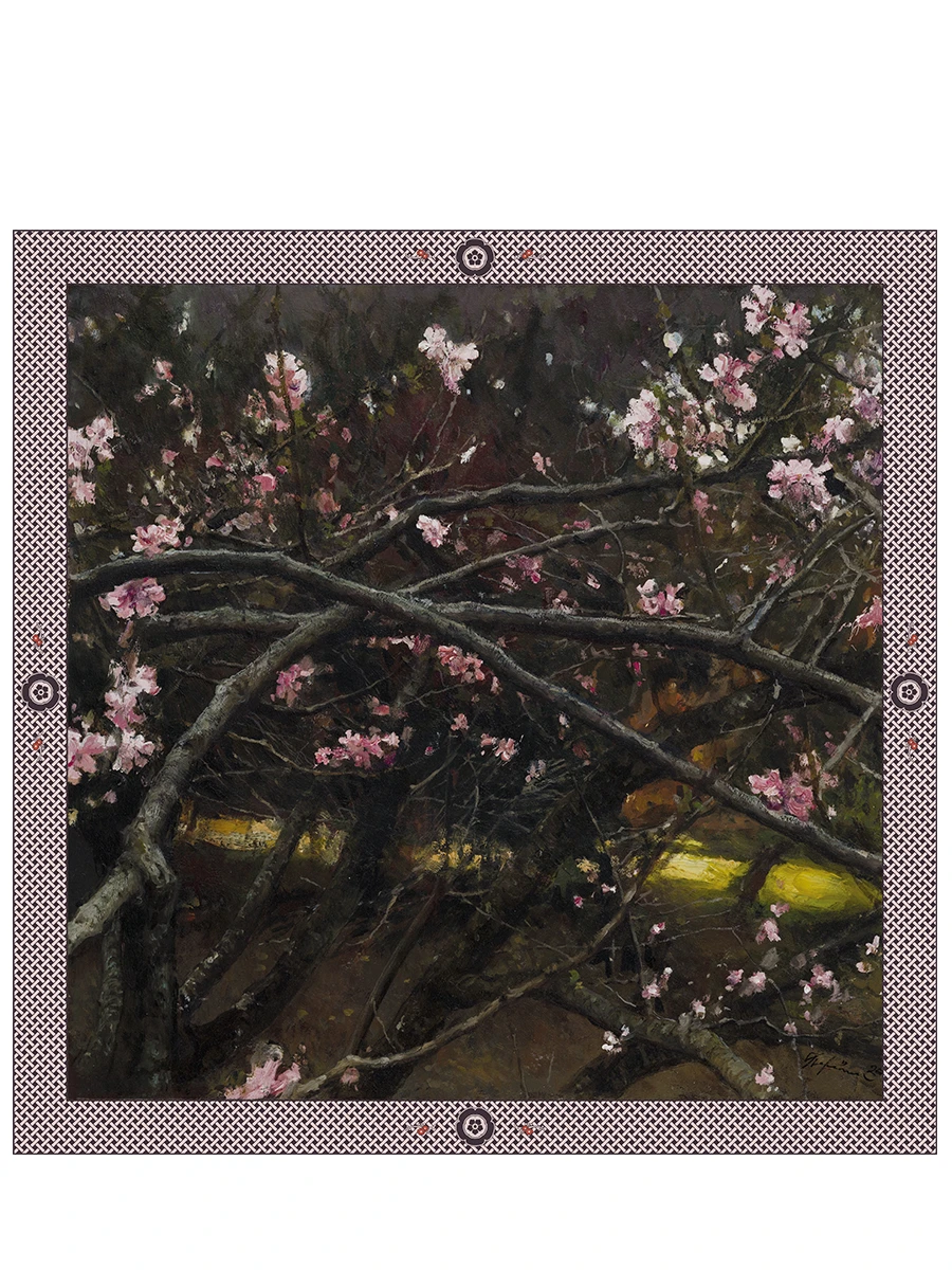 Платок-паше шелковый с принтом