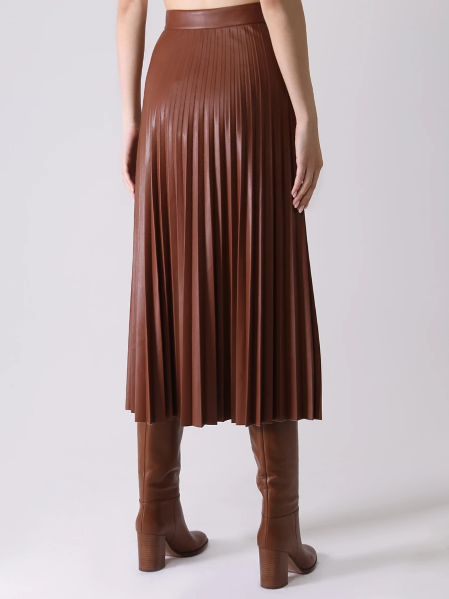 Юбка плиссированная из экокожи