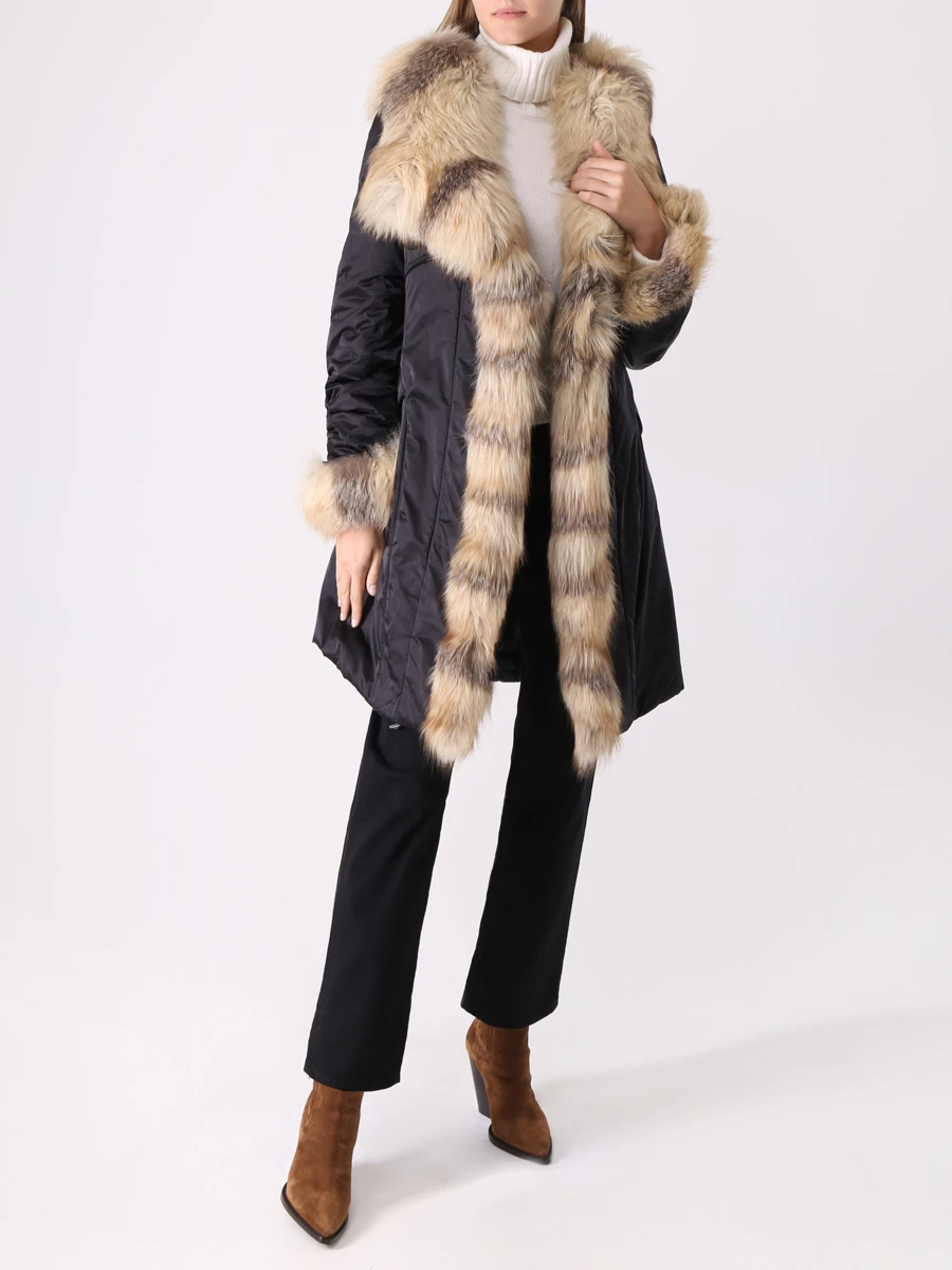 Пальто с меховой отделкой