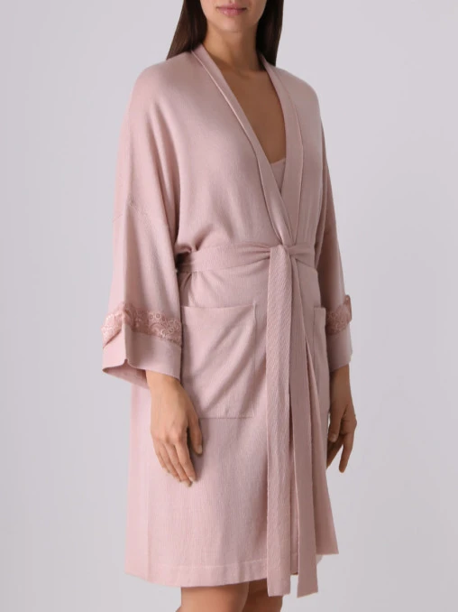 Халат с кружевом MIR CASHMERE