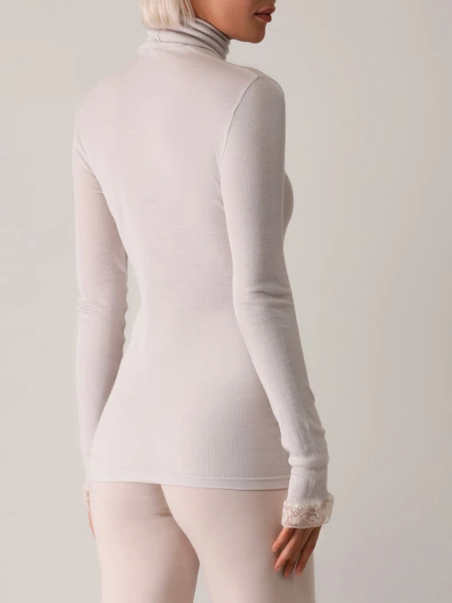 Водолазка шерстяная с кружевом ZIMMERLI