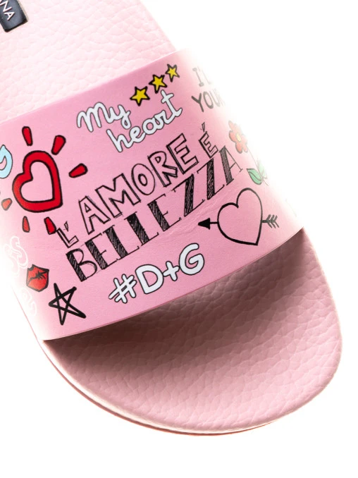 Шлепанцы с принтом DOLCE & GABBANA