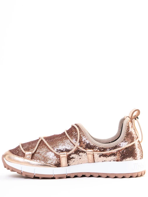 Кроссовки текстильные с пайетками JIMMY CHOO