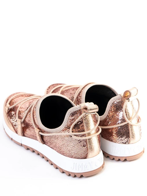 Кроссовки текстильные с пайетками JIMMY CHOO