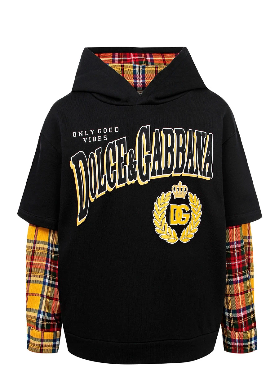 Худи хлопковое от DOLCE & GABBANA за 36 260 рублей (цвет: клетка ...